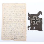 Imperial German Iron Cross 1st Class Screw Back with Letter from Soldier who Brought it Home