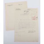 Official Letter Signed in Ink by Baldur von Schirach as Leader of the Hitler Youth to Field Marshall