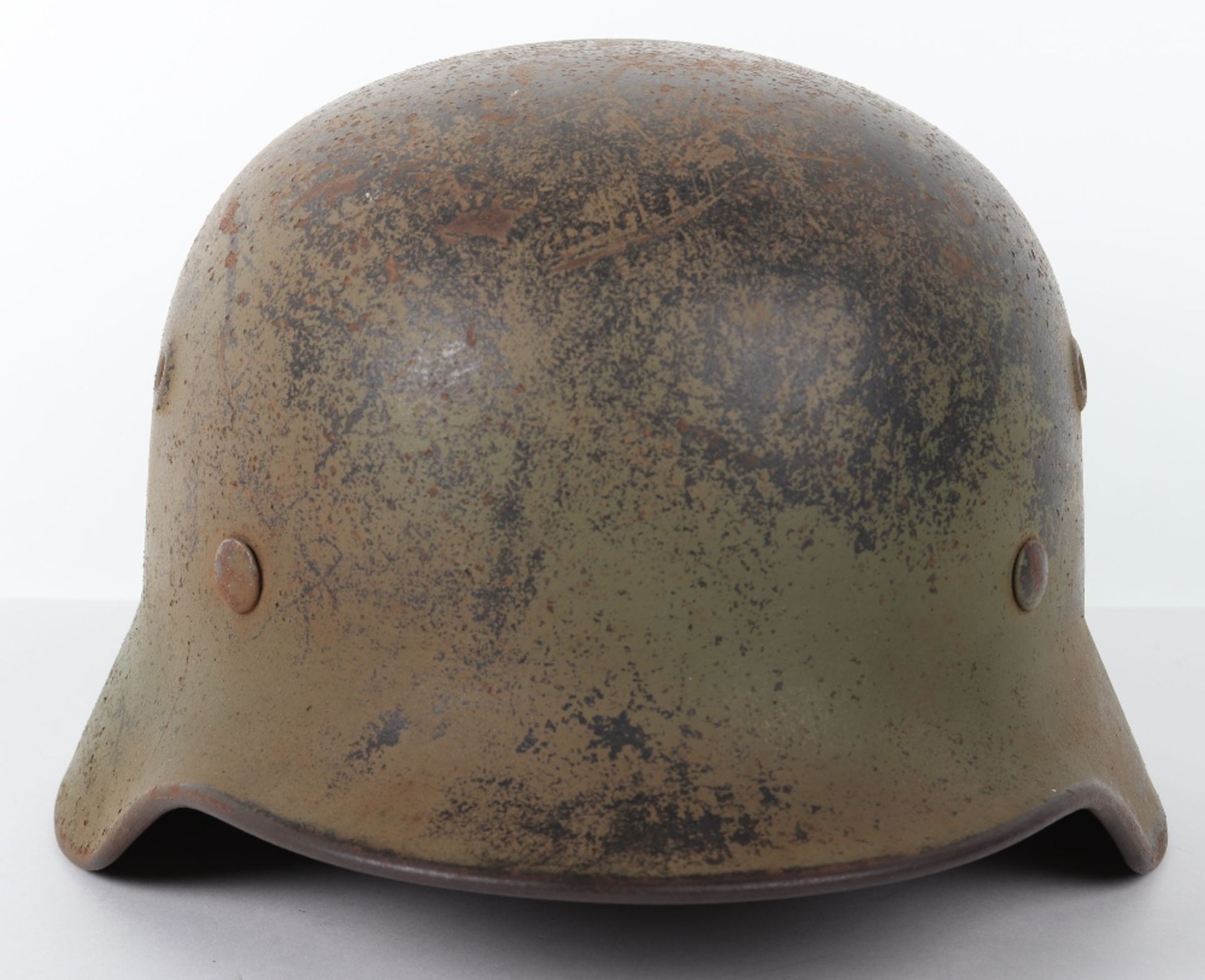 WW2 German Luftwaffe Normandy Camouflaged Steel Combat Helmet - Bild 9 aus 9