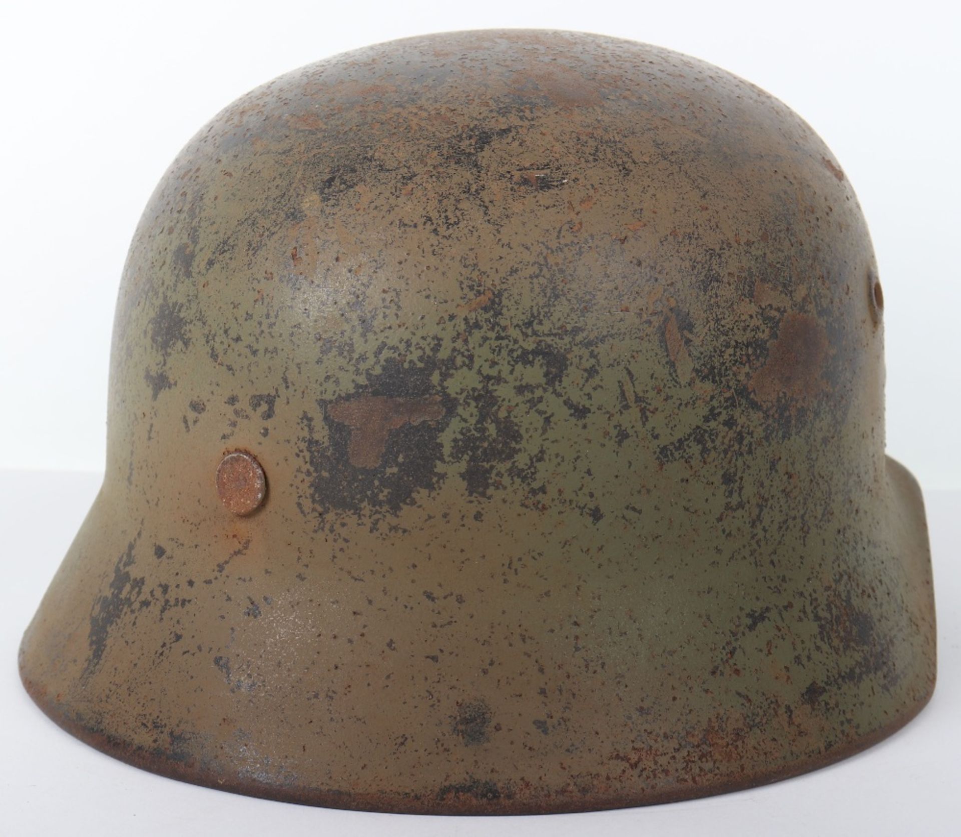 WW2 German Luftwaffe Normandy Camouflaged Steel Combat Helmet - Bild 3 aus 9