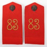 Pre-WW1 Imperial German Infantry Regiment Nr 83 Shoulder Boards