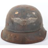 Third Reich Luftschutz Gladiator Pattern Steel Helmet