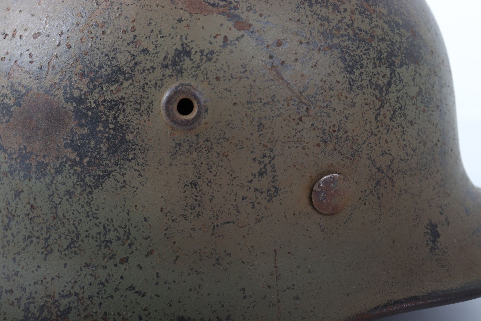 WW2 German Luftwaffe Normandy Camouflaged Steel Combat Helmet - Bild 6 aus 9