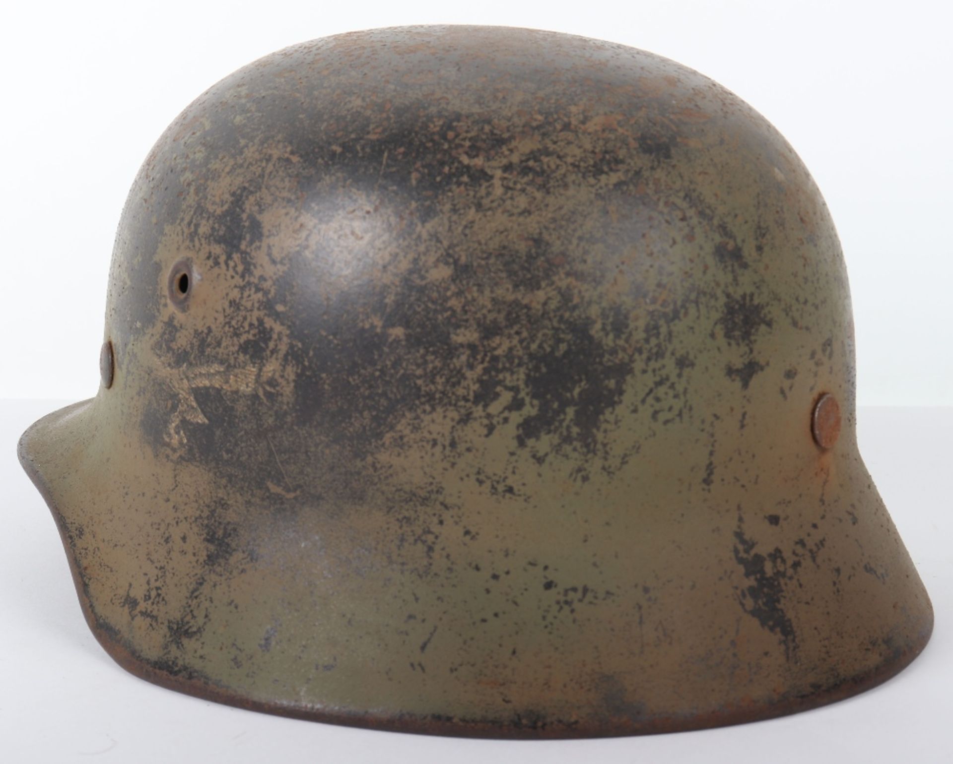 WW2 German Luftwaffe Normandy Camouflaged Steel Combat Helmet - Bild 4 aus 9