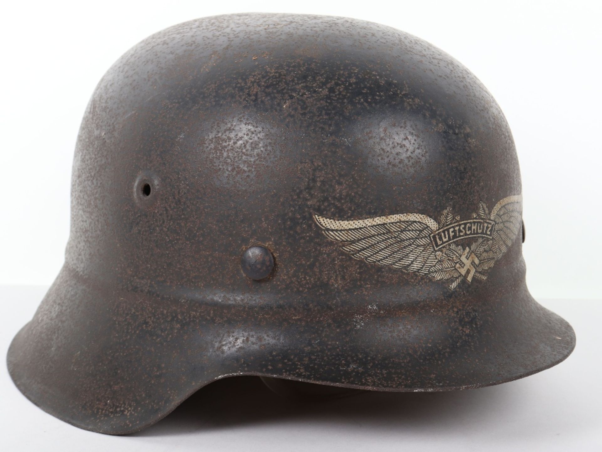 Third Reich Luftschutz Beaded Combat Helmet - Bild 4 aus 8