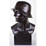 Large and Very Heavy Bronze Bust of the Victorious German Soldier, Presented to the Prussian War Aca