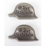2x German Der Stahlhelmbund Membership Badges