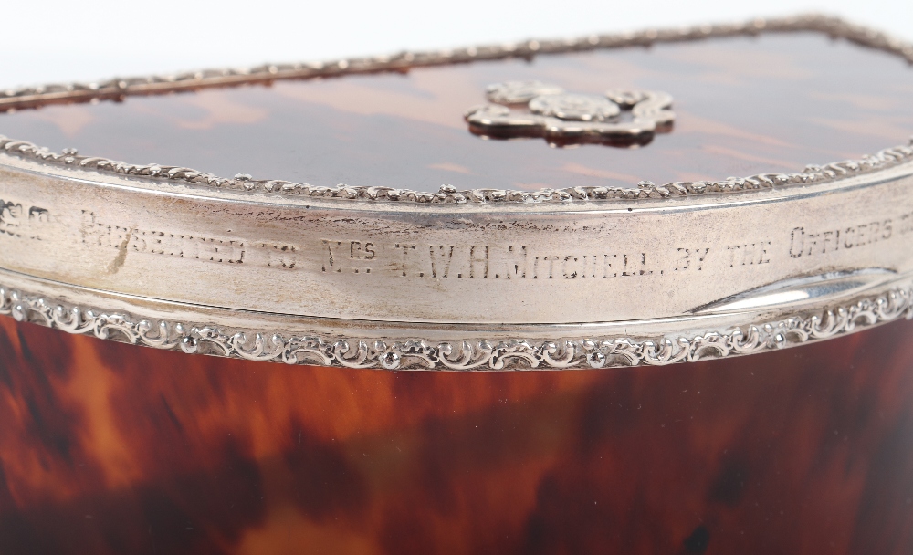 A silver and tortoiseshell Regimental box for the 5th Battalion York & Lancaster Regiment 1914, - Image 3 of 12