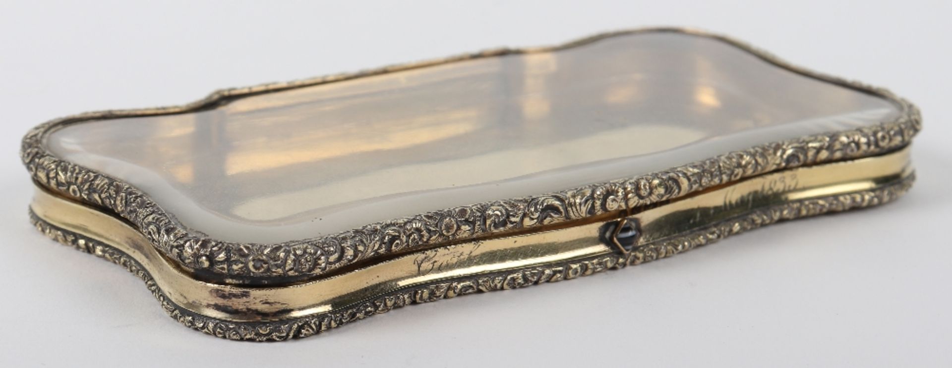 A William IV silver gilt and glass snuff box, Charles Rawlings & William Summers, London 1833 - Bild 4 aus 10