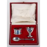 A silver plated Christening set