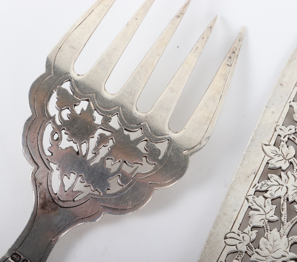 ^A pair of silver and ivory handle fish servers - Image 5 of 10