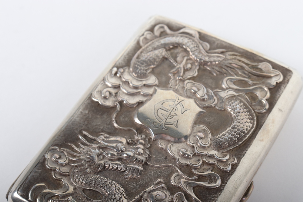 A Chinese silver cigarette case, unmarked - Image 3 of 4
