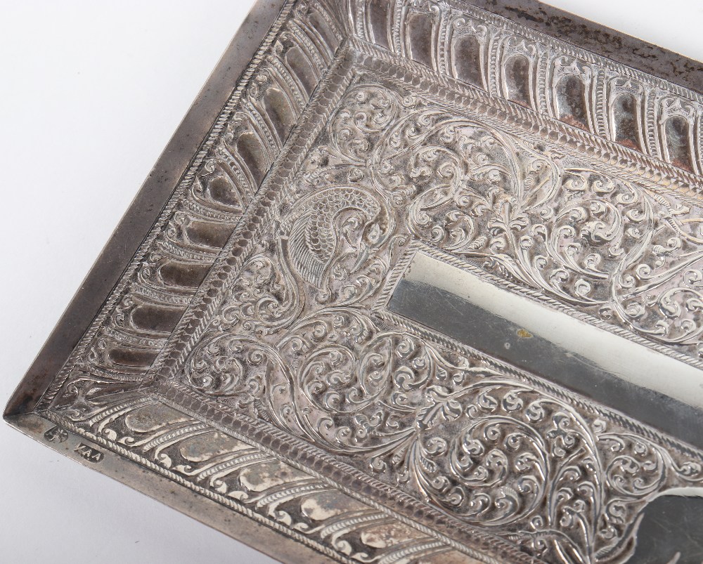 A fine Indian silver pin tray, maker VAA - Image 4 of 7