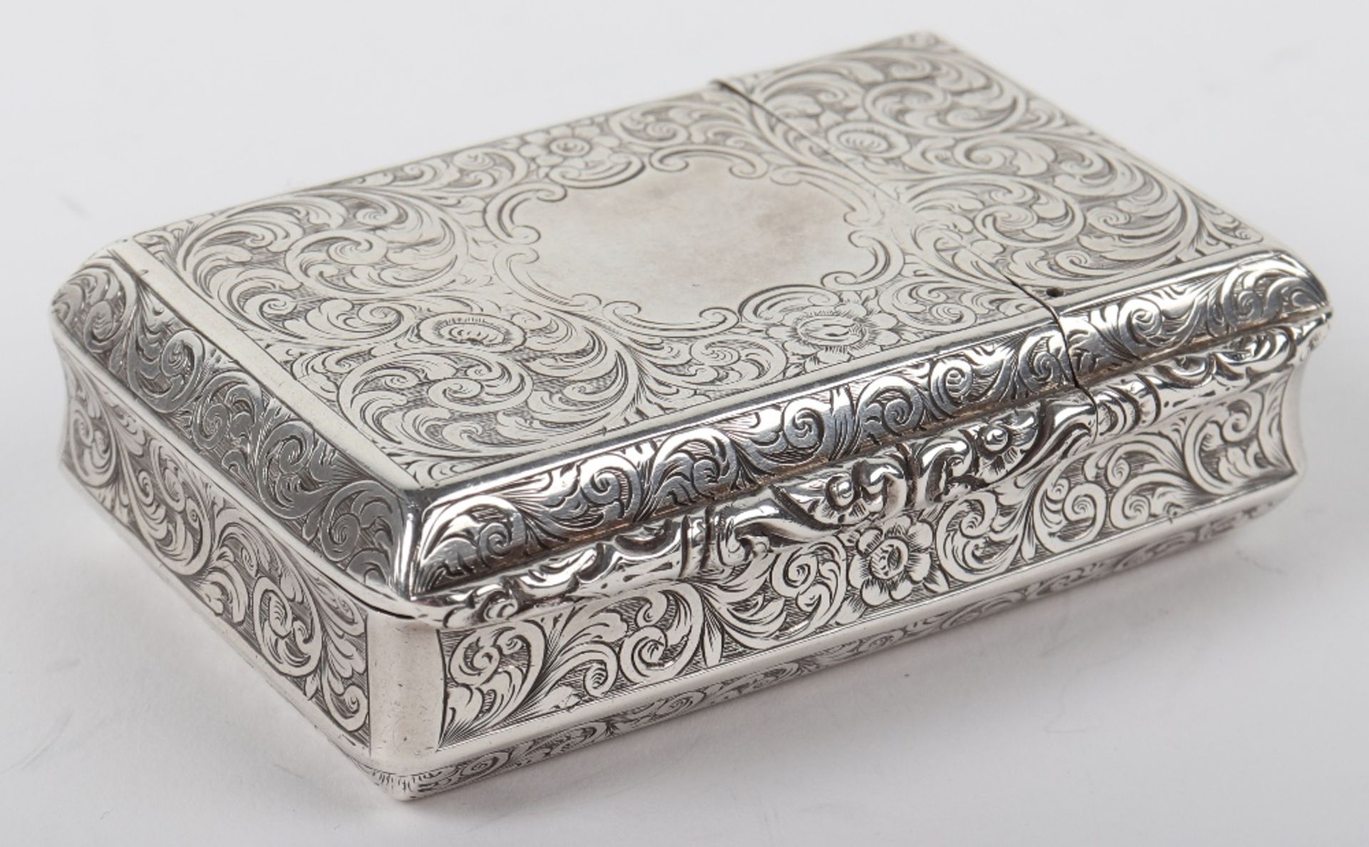 A novelty Victorian snuff box/card case combination, Alfred Taylor, Birmingham 1855 - Bild 3 aus 9