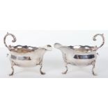 A pair of George II silver sauce boats of small proportions, Alexander Johnston, London 1759