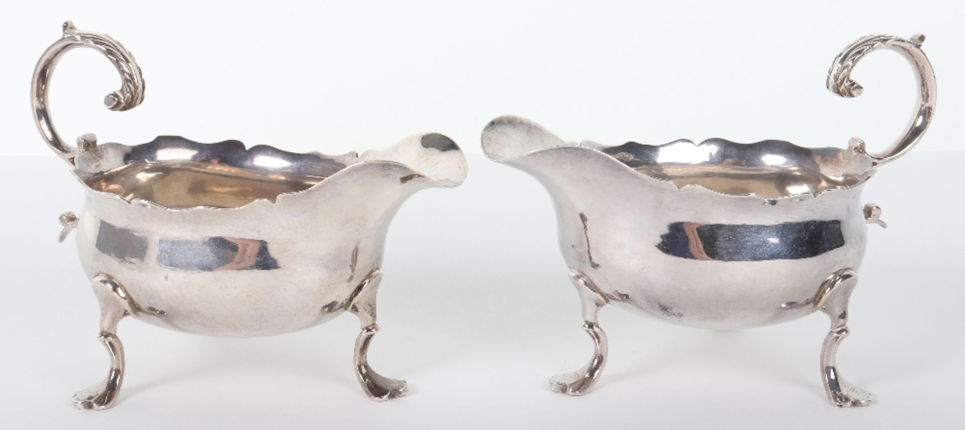 A pair of George II silver sauce boats of small proportions, Alexander Johnston, London 1759
