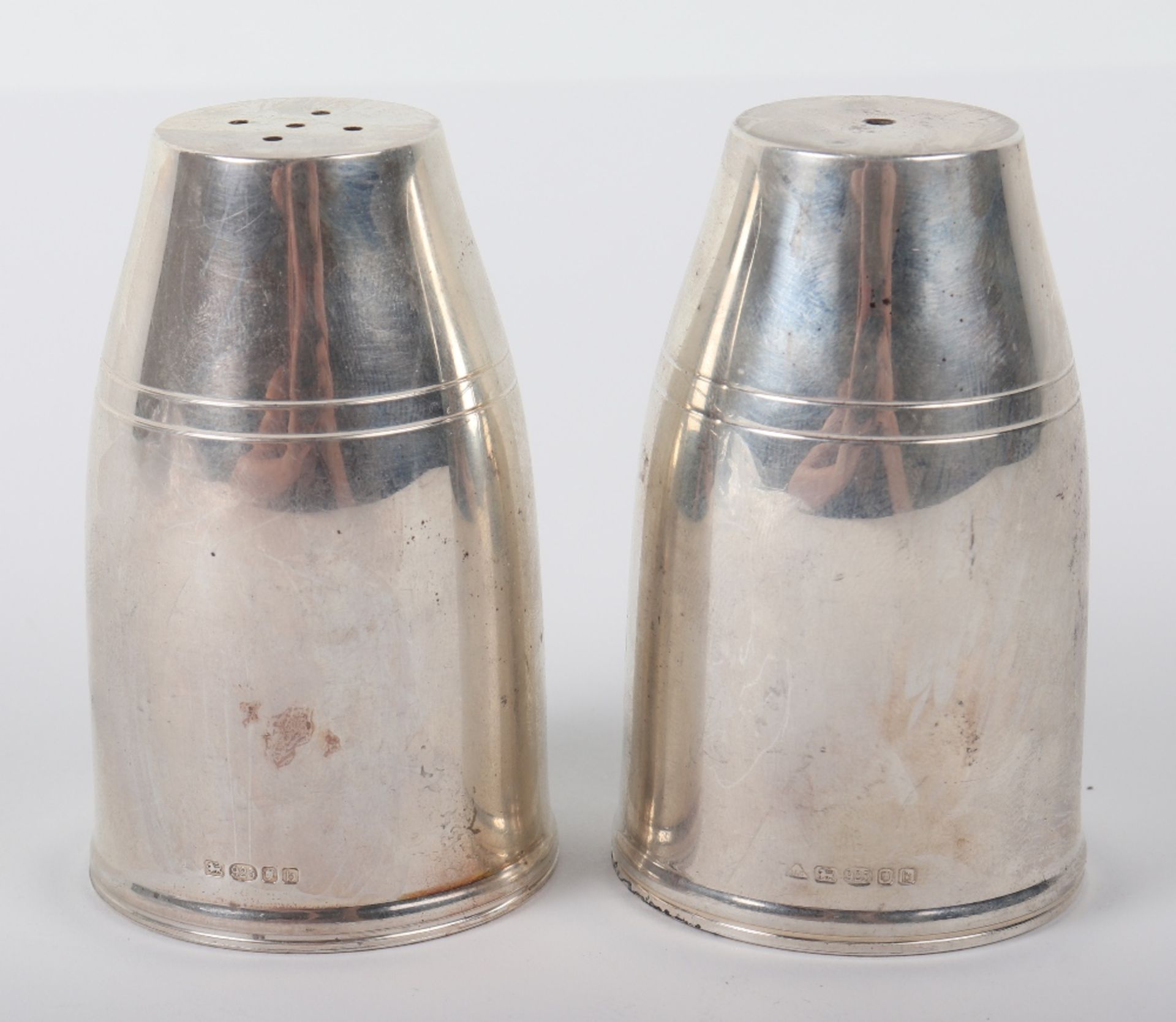 A pair of modernist salt and pepper, J.A. Campbell, London