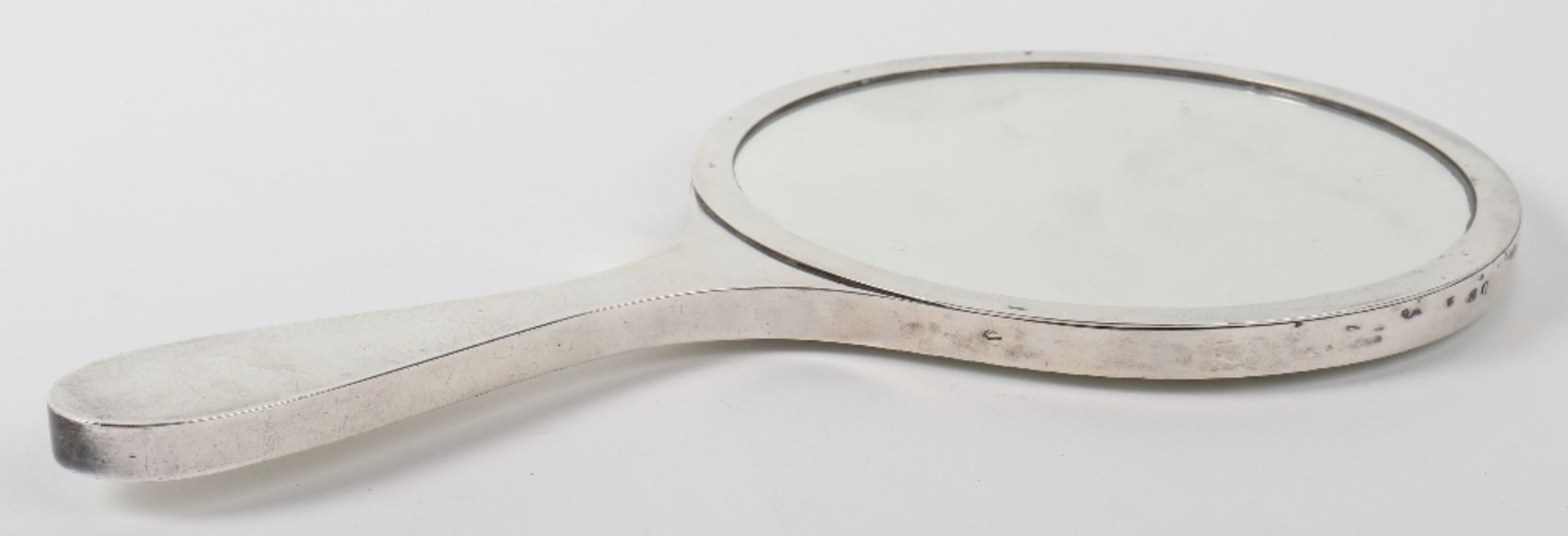 A 20th century silver and enamel hand mirror, London 1959 - Bild 6 aus 6