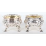 A pair of George II salts, possibly Paul De Lamerie, London 1751