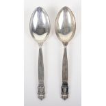 A pair of Georg Jensen dessert spoons, 1925-1932