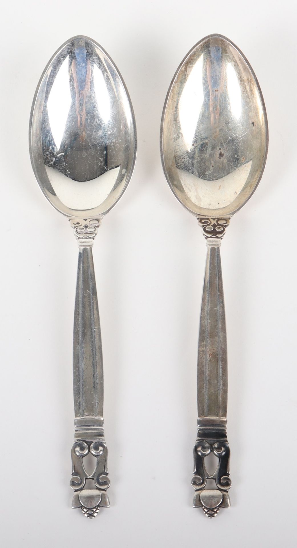 A pair of Georg Jensen dessert spoons, 1925-1932