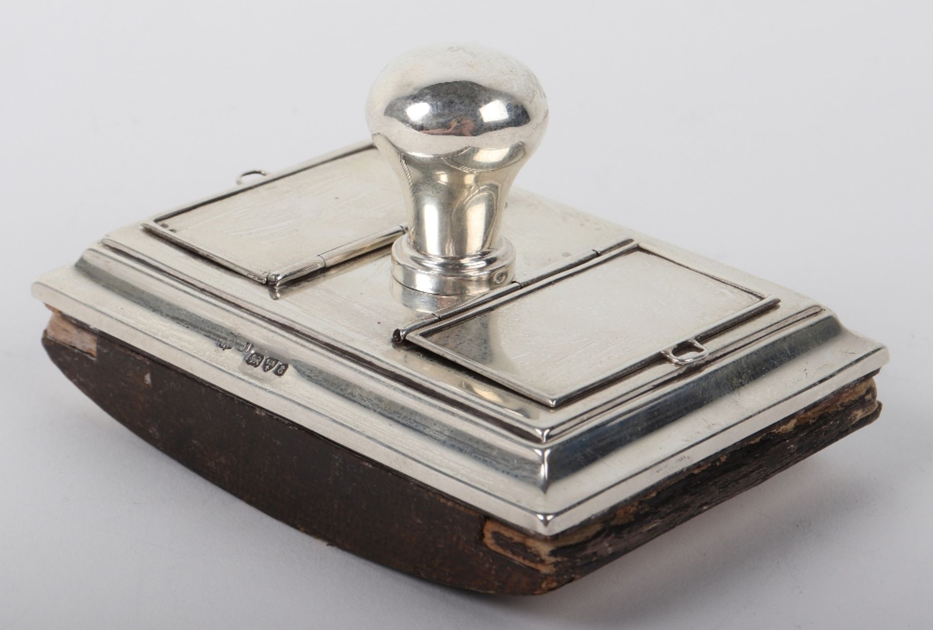 A rare and unusual silver blotter/stamp box, Chester 1905