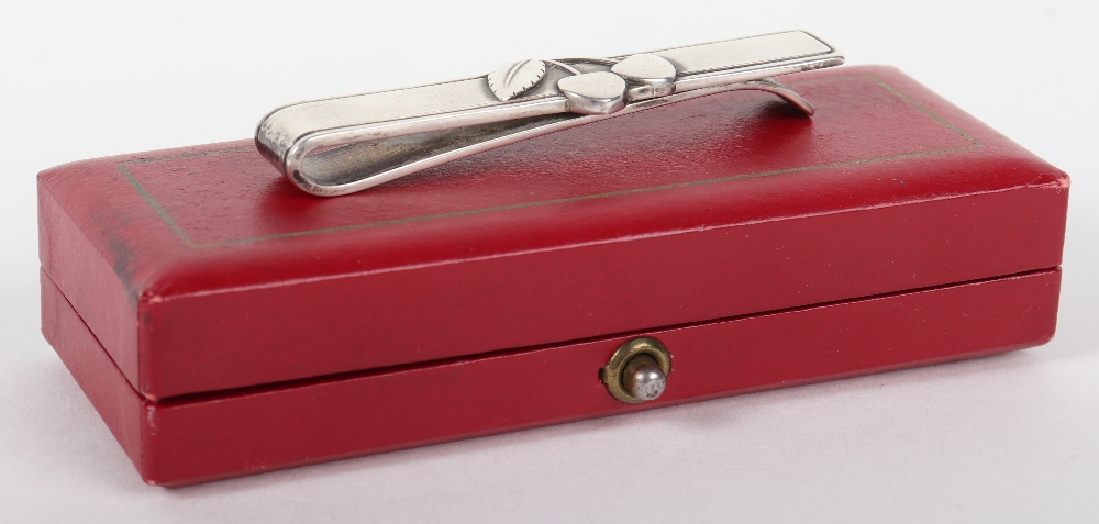 A rare Georg Jensen 1960’s Peter Heering Cherry Liqueur silver tie clip - Image 4 of 6