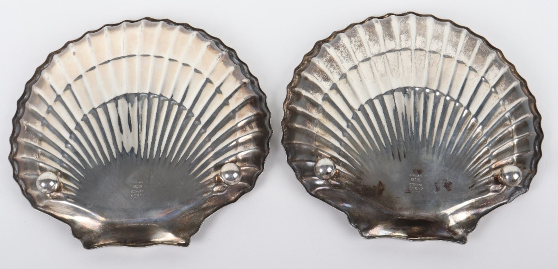 A pair of Gorham silver shell trinket dishes - Bild 4 aus 8