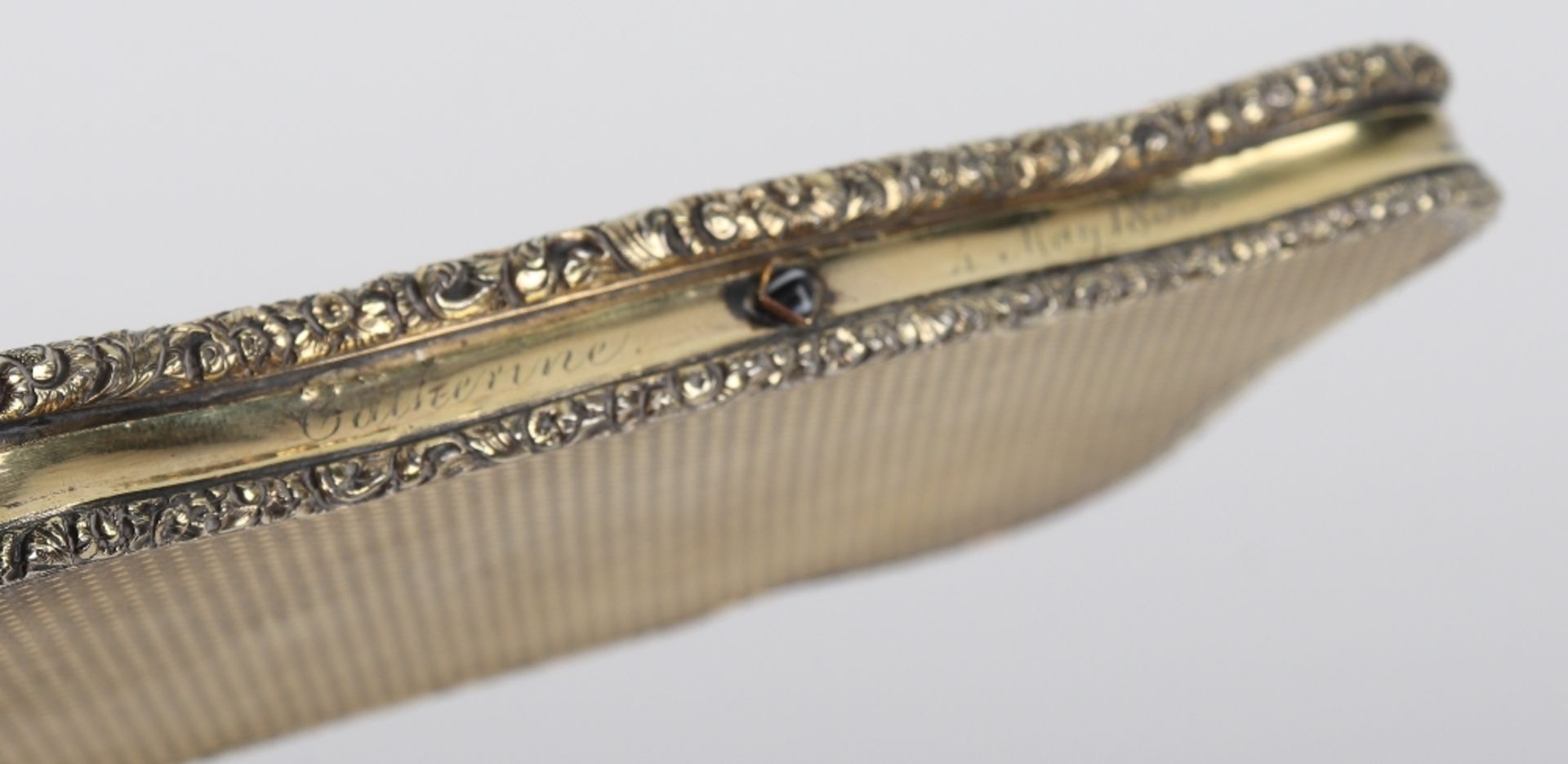 A William IV silver gilt and glass snuff box, Charles Rawlings & William Summers, London 1833 - Bild 8 aus 10