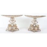 A pair of Continental silver gilt tazzas, German early 20th century