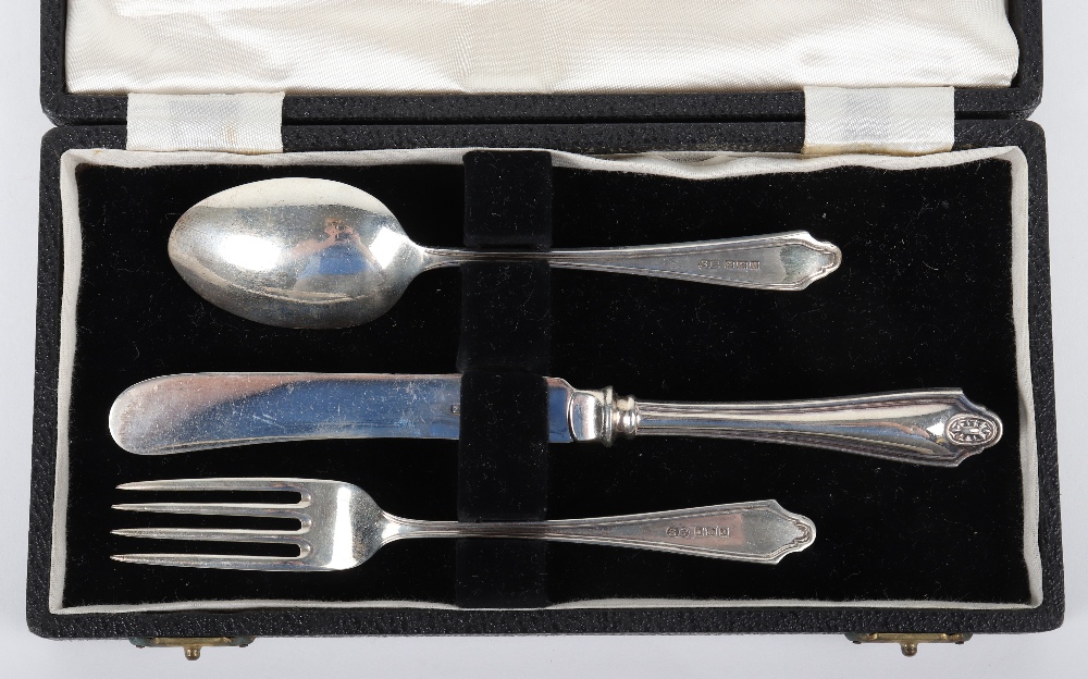 A cased knife, fork and spoon in box, Birmingham 1924 - Image 6 of 6