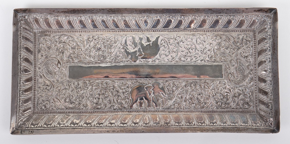 A fine Indian silver pin tray, maker VAA