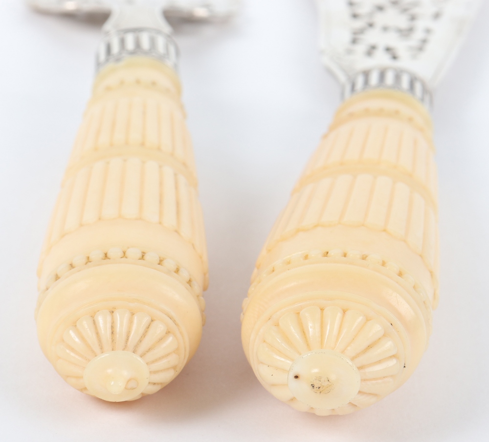 ^A pair of silver and ivory handle fish servers - Image 10 of 10
