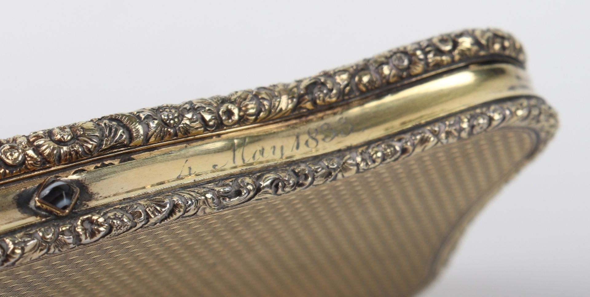 A William IV silver gilt and glass snuff box, Charles Rawlings & William Summers, London 1833 - Bild 6 aus 10