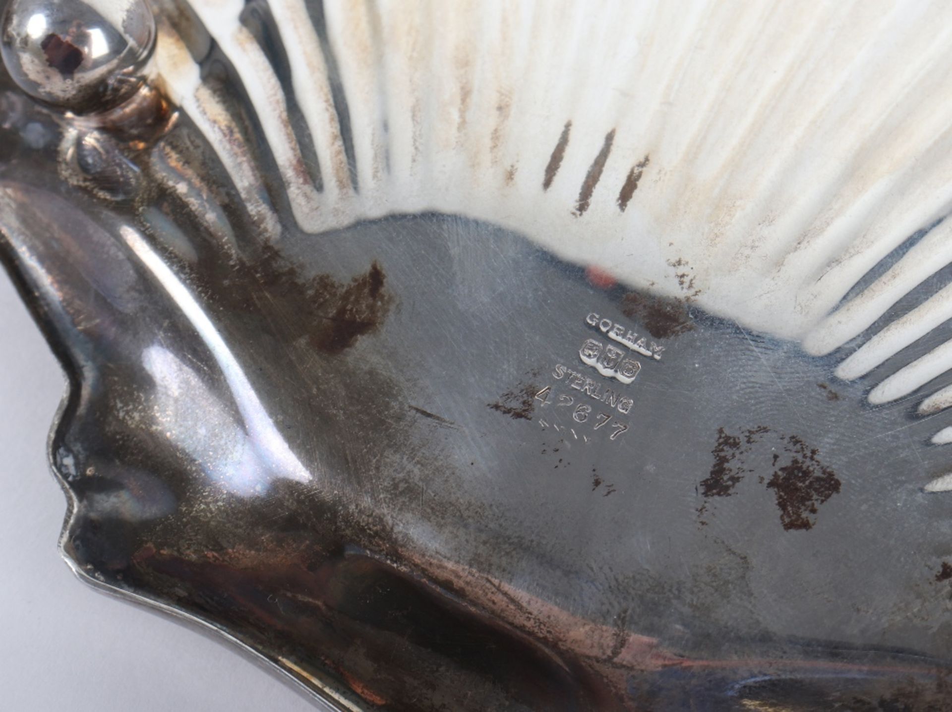A pair of Gorham silver shell trinket dishes - Bild 5 aus 8