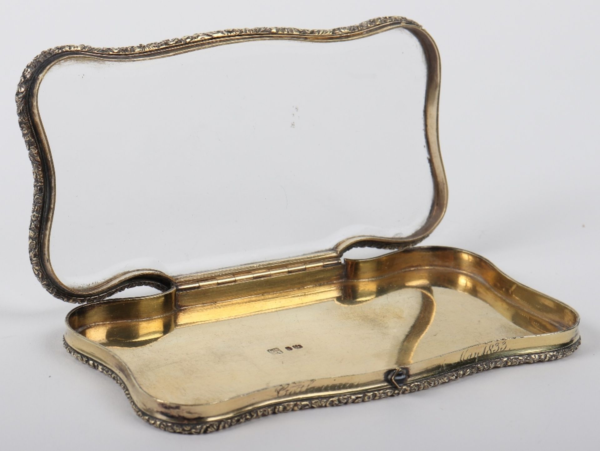 A William IV silver gilt and glass snuff box, Charles Rawlings & William Summers, London 1833 - Bild 10 aus 10