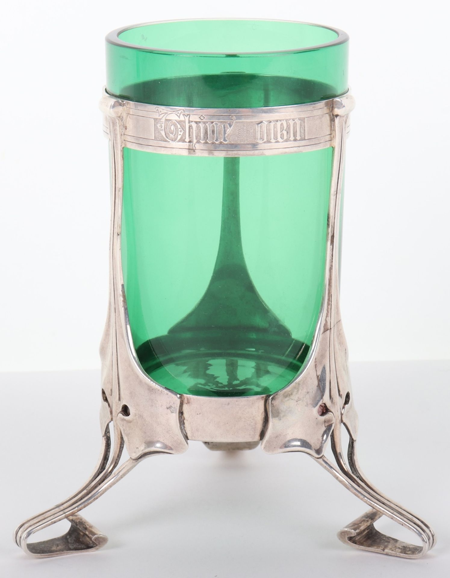 An Art Nouveau silver and glass vase, Goldsmiths & Silversmiths Co Ltd, London 1902 - Bild 3 aus 9