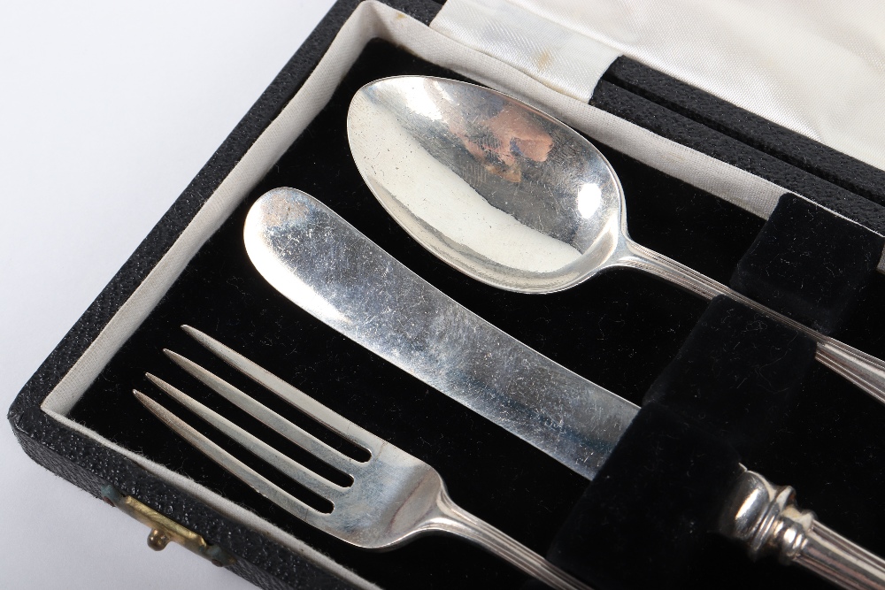 A cased knife, fork and spoon in box, Birmingham 1924 - Image 3 of 6