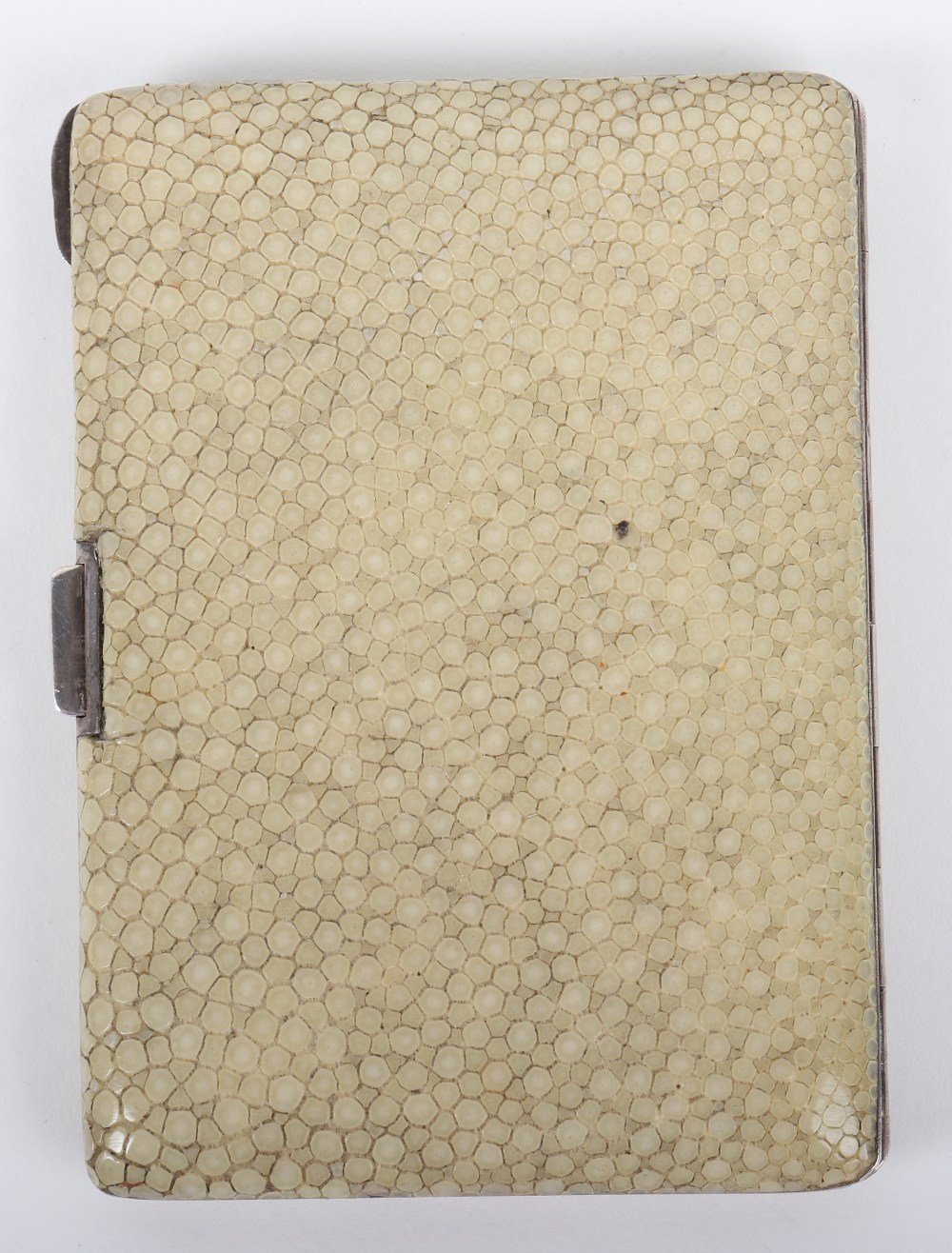 A Continental silver and shagreen cigarette case, import marks London 1928 - Image 2 of 6