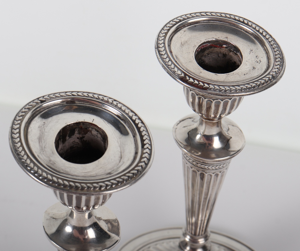 A pair of early 20th century silver candlesticks, Sheffield 1912 - Image 6 of 16