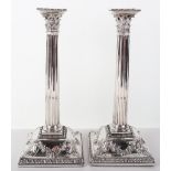 A pair of large George II candlesticks, London 1756