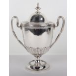 A fine and impressive George III silver cup and cover, maker WH, London 1803