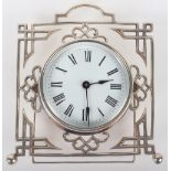 An Art Nouveau silver clock, London 1907