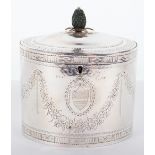 A fine George III silver tea caddy, London 1784