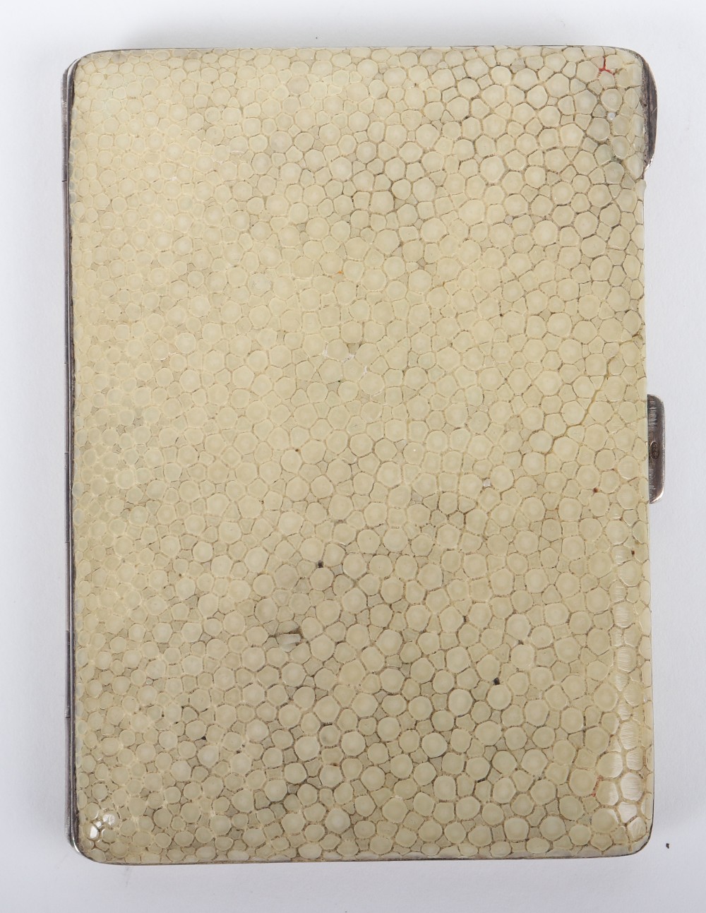 A Continental silver and shagreen cigarette case, import marks London 1928