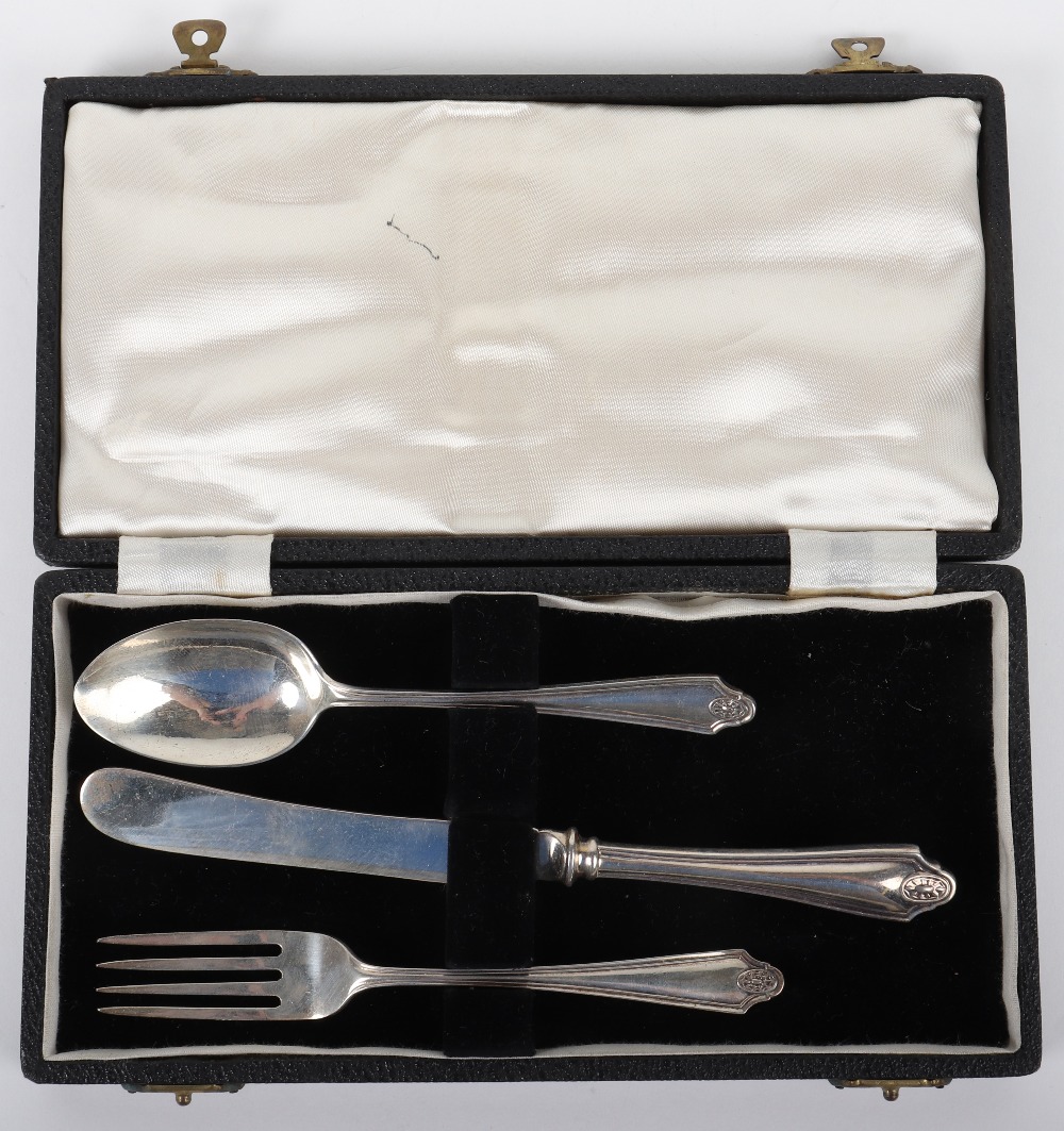 A cased knife, fork and spoon in box, Birmingham 1924