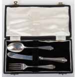 A cased knife, fork and spoon in box, Birmingham 1924