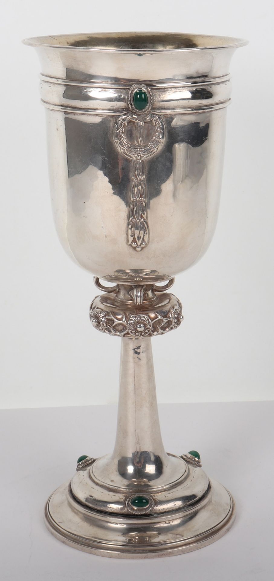 A large Alwyn Carr silver chalice / goblet, London 1907