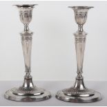 A pair of early 20th century silver candlesticks, Sheffield 1912