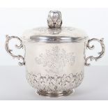 An 18th century porringer with cover, unmarked